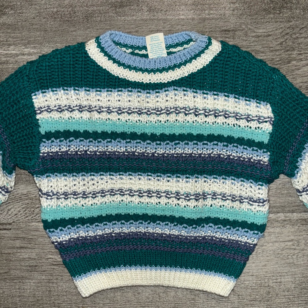 Blue knitted toddler sweater
